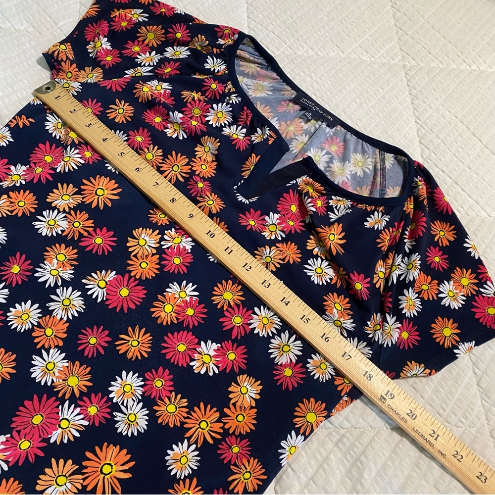 Jones New York Stretch Floral Daisy Print Short Sleeve Dress Size: M - Picture 8 of 13